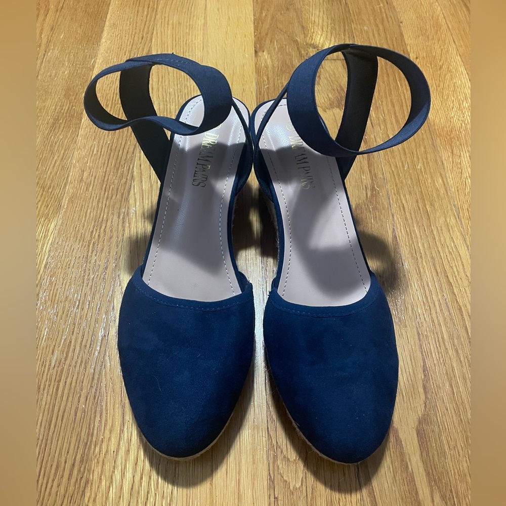 Dream Pairs Wedge Sandals Navy Blue